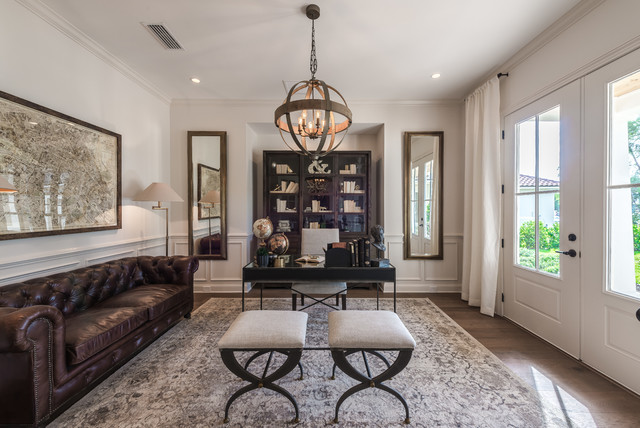 The Hampton Model Home Study transitional-home-office