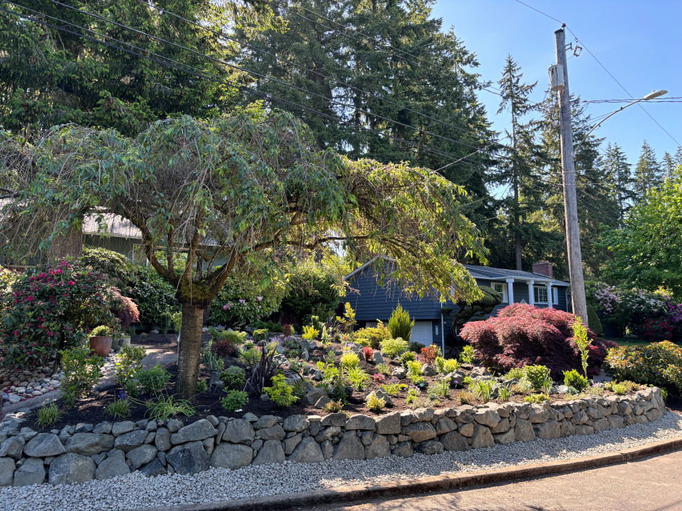 Photo of a rustic landscaping in Seattle.