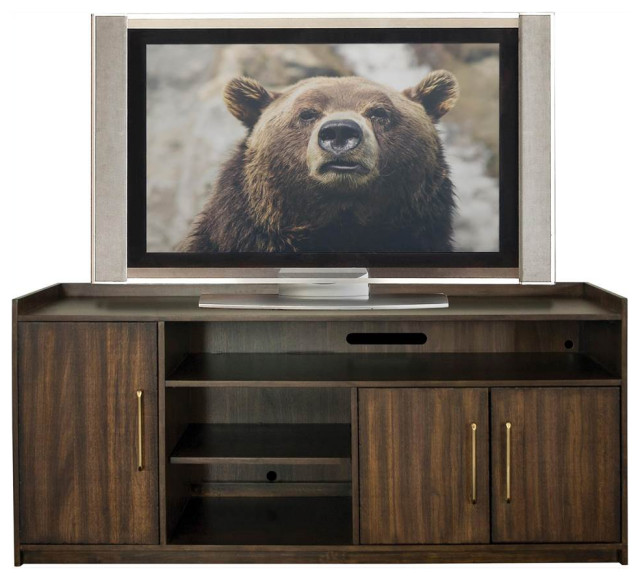 66 Tv Console In Roasted Walnut Transitional Entertainment