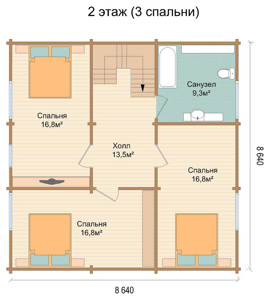 Дом из клеёного бруса постоянного проживания "Комфорт 2"