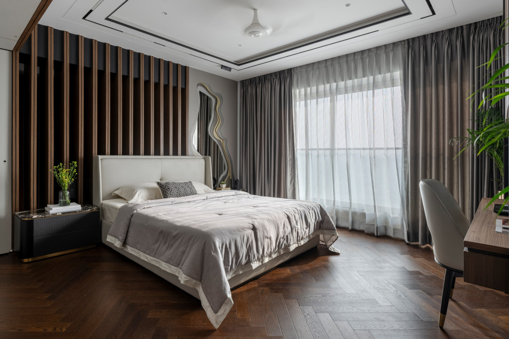 Photo of a contemporary bedroom in Mumbai.