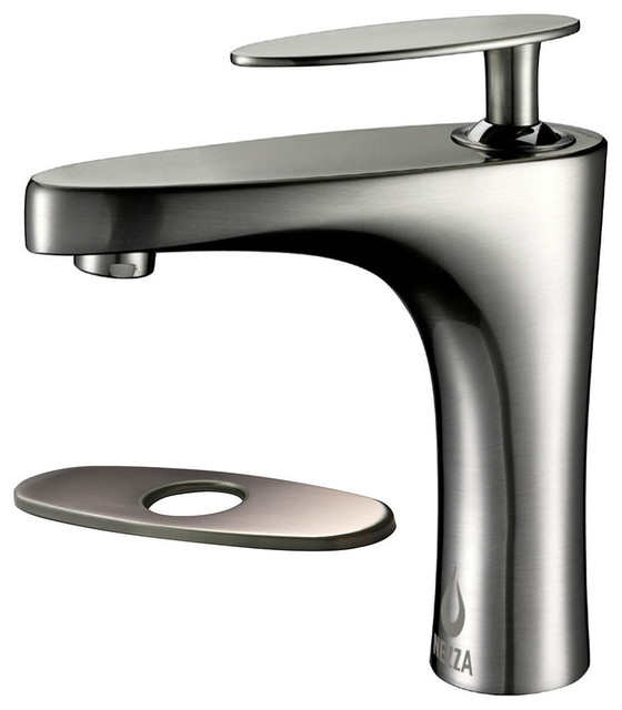 Cobra Combo Bathroom Single Handle Faucet with Deck Plate, Brushed Nickel Bathroom Sink
