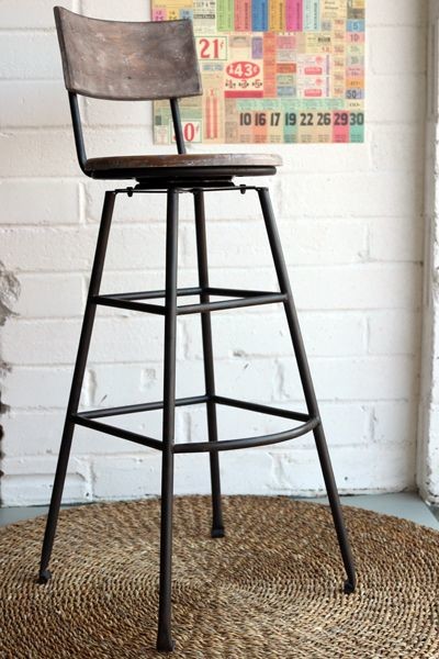 Aged Wood Extra Tall Iron Bar Stool - Aged Wood Extra Tall Iron Bar Stool industrial-bar-stools-and-counter