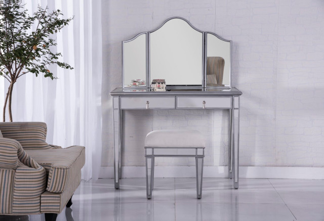 Elegant MF6-2002S Vanity Table - Transitional - Bedroom & Makeup ...