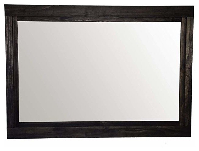 Farmhouse Style Vanity Mirror, Ebony, 14"w X 16"h