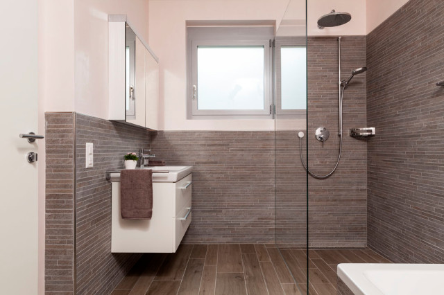 Bagno rosa minimalistisch-badezimmer