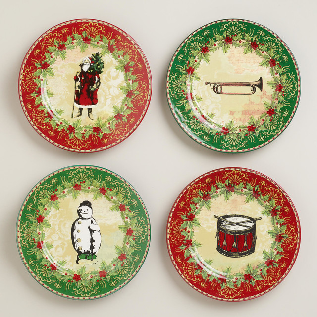 Victorian Christmas Plates, Set of 4