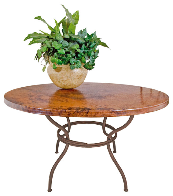 Woodland Dining Table With 48 Round Copper Top Woodland Dining Table With 48 Round Copper Top