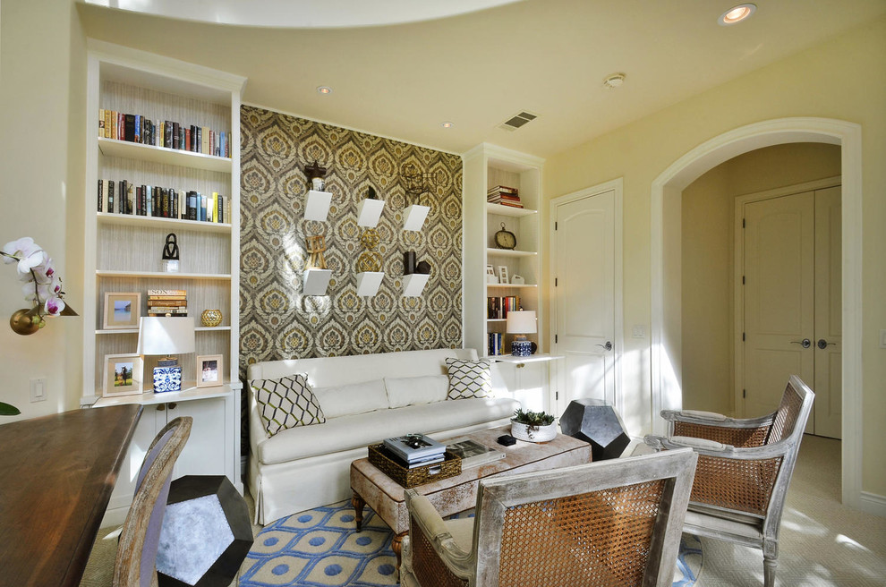 Design ideas for a transitional home office in Austin.