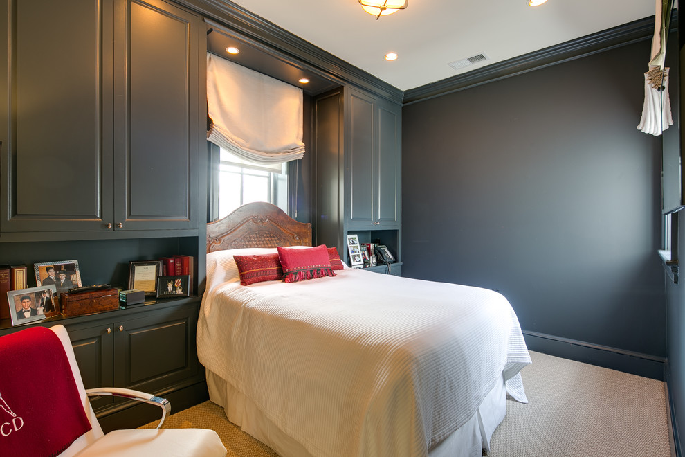 Inspiration for a transitional bedroom in DC Metro.