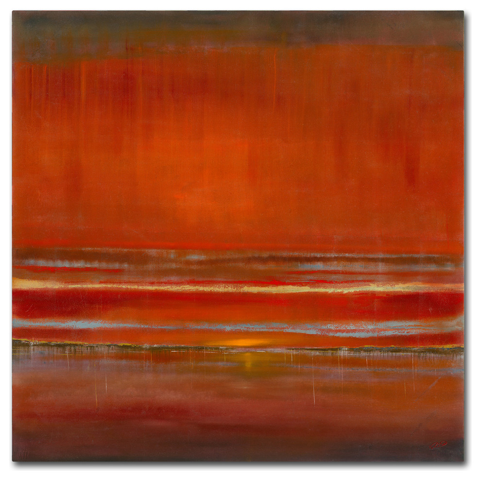 Rio 'Red Horizon' Canvas Art, 35"x35"