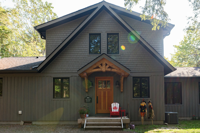 Timber Frame Cottage Muskoka On Rustic Entrance Toronto