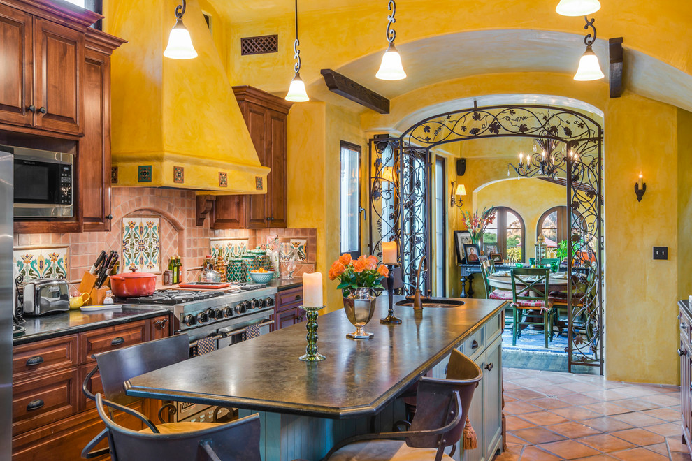 Palos Verdes Estates Spanish Colonial Revival 2 - Traditional - Kitchen ...