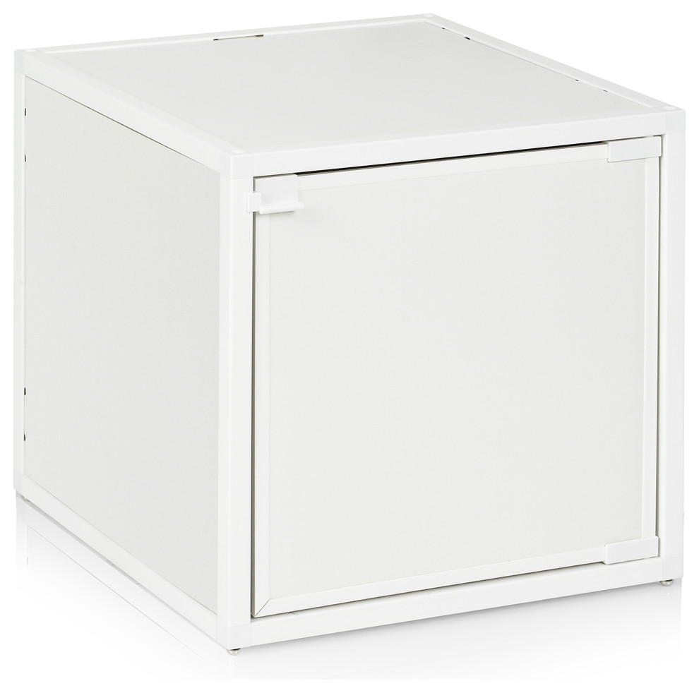 Way Basics Box Storage Cube Stackable, White