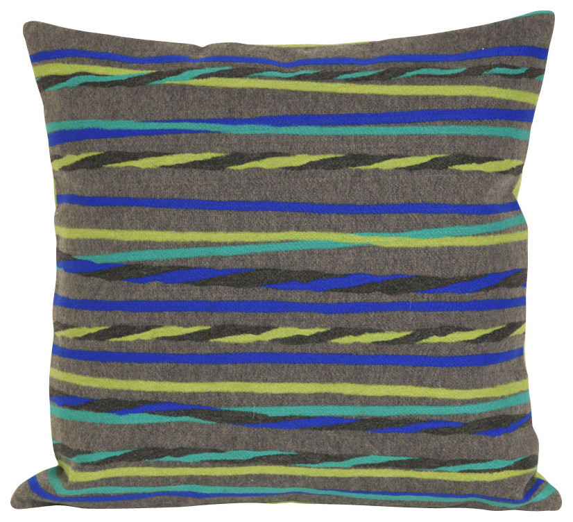 Twist Stripe Grey Cool 20" Square Indoor Outdoor Pillow