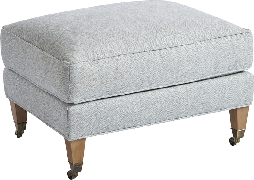 Sydney Ottoman with Brass Casters Transitional Footstools And