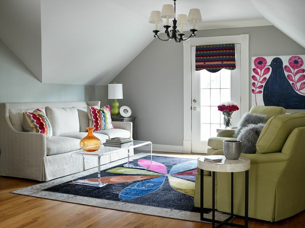 Example of an eclectic living room design in Atlanta