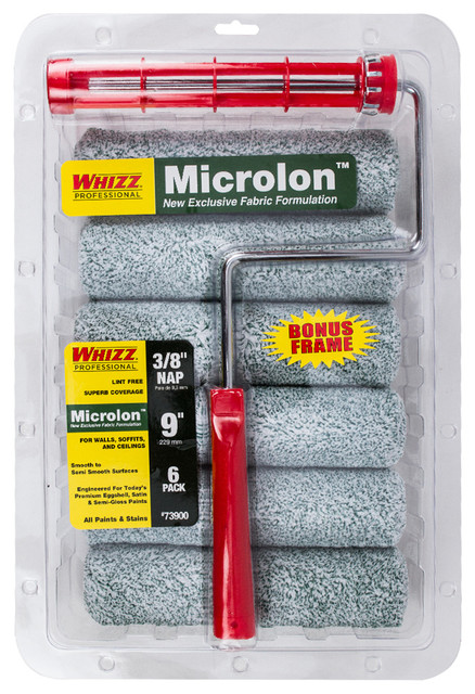 Microlon 100% Microfiber Cage Roller Bonus with Free Frame, 6 Pack