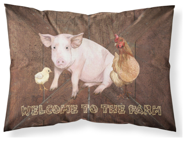 Welcome To The Farm With The Pig And Chicken Standard Pillowcase Large Farmhouse Pillowcases And Shams By The Store