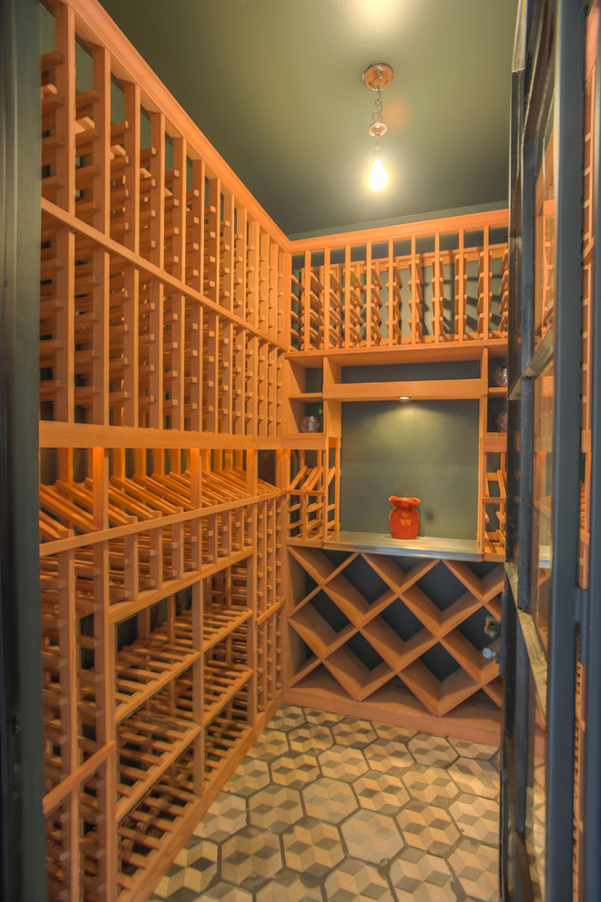 Transitional wine cellar in Phoenix.