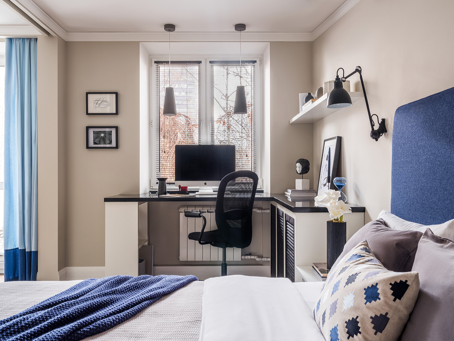 Двухкомнатная квартира в синих тонах