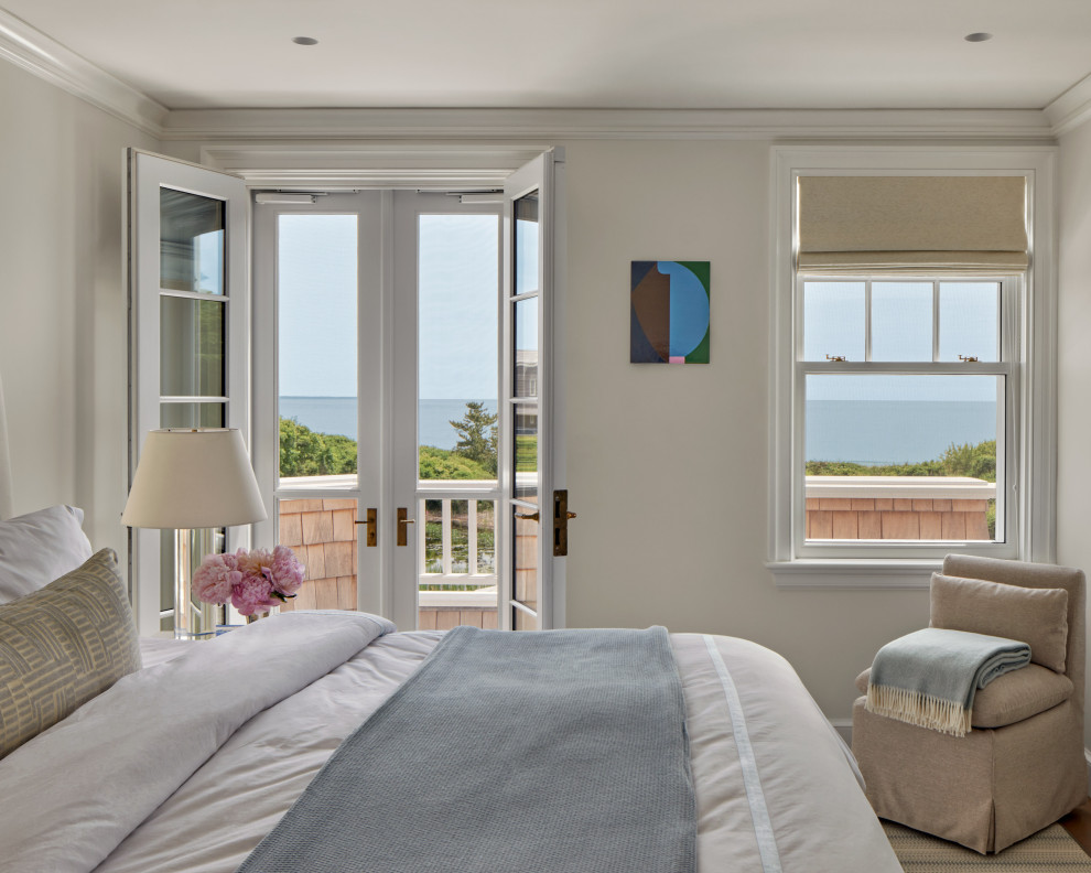 Bedroom - coastal bedroom idea in Providence