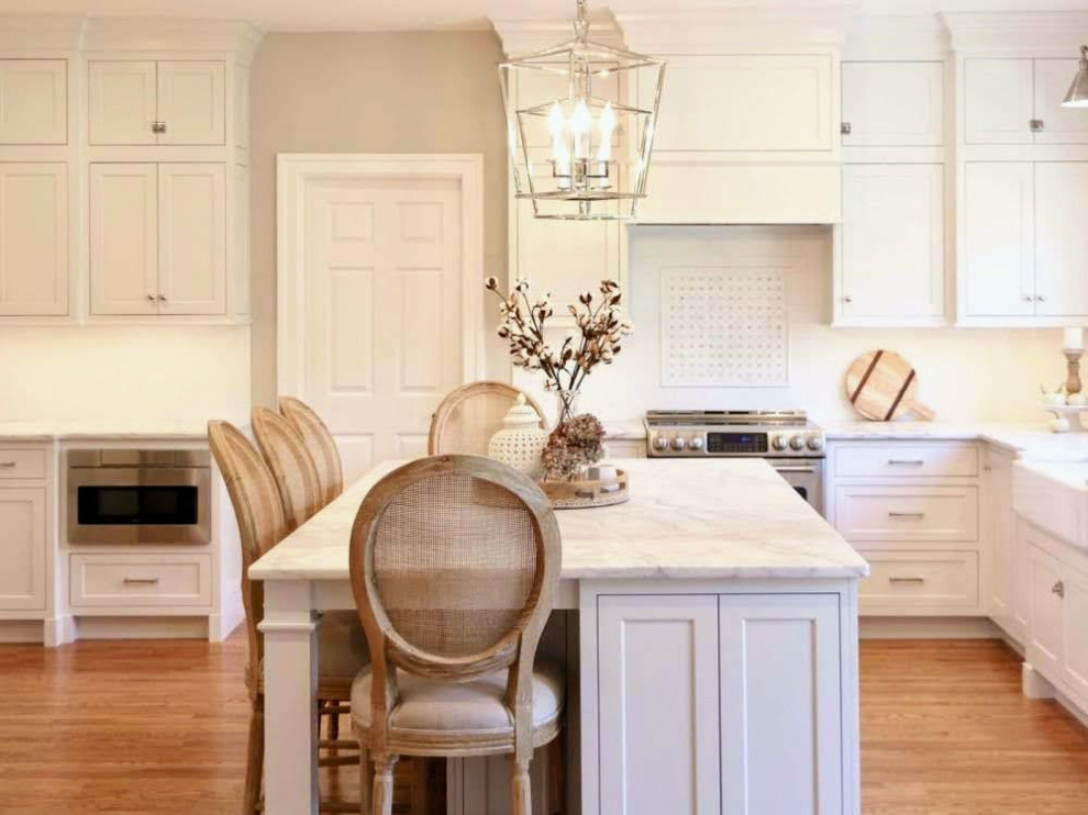 Classic White and Marble Kitchen