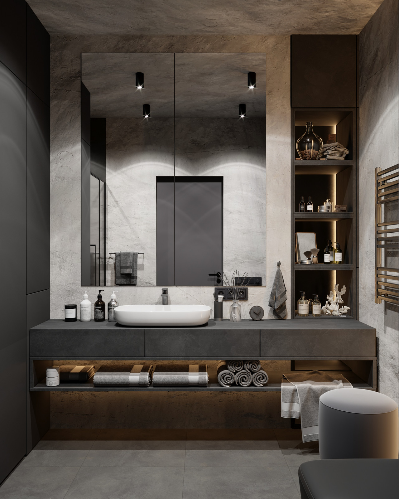 Брутальная квартира с элементами минимализма 65