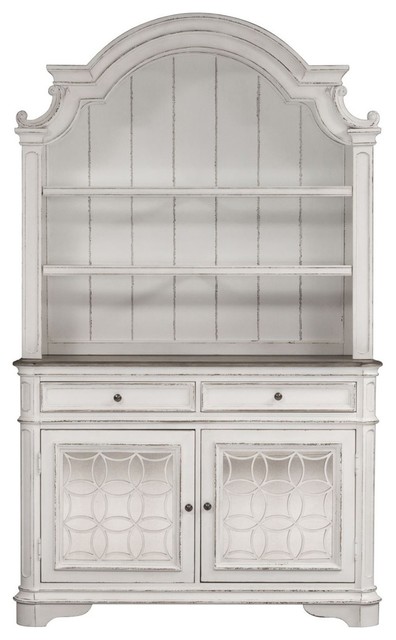 Liberty Magnolia Manor Buffet With Hutch Antique White Liberty Magnolia Manor Buffet With