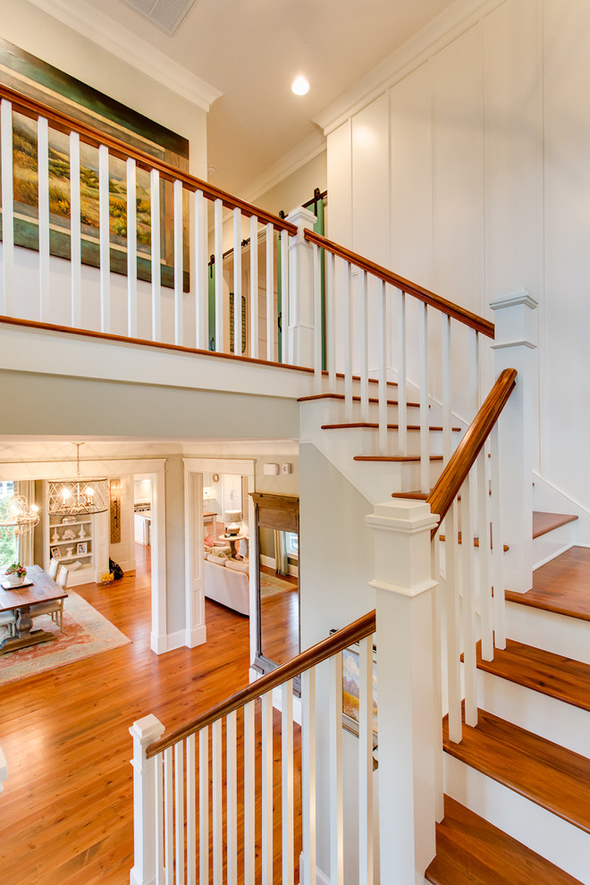 Photo of a traditional staircase in Charleston.