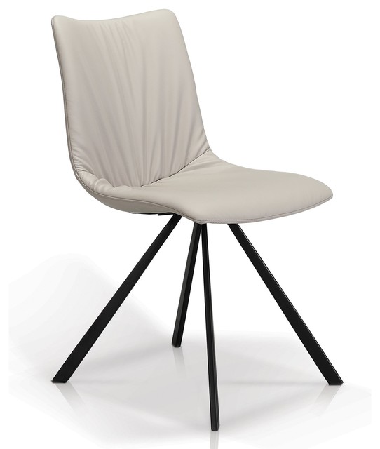 Faux Leather Side Chair Dove Gray Contemporary Dining Chairs By Artefac