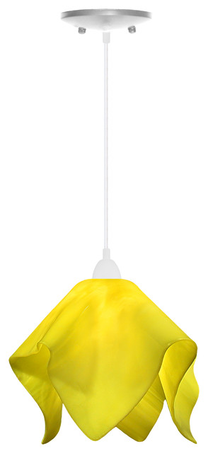 Jezebel Radiance Flame Large Pendant, Canary Yellow