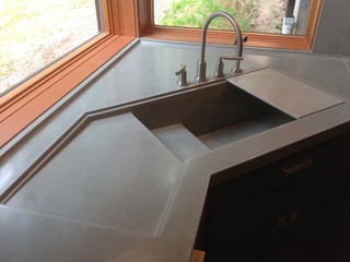 integral countertop sink