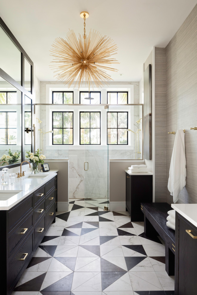 Стильный дизайн: главная ванная комната в морском стиле - последний тренд