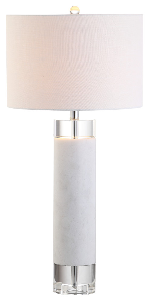 white and crystal table lamp