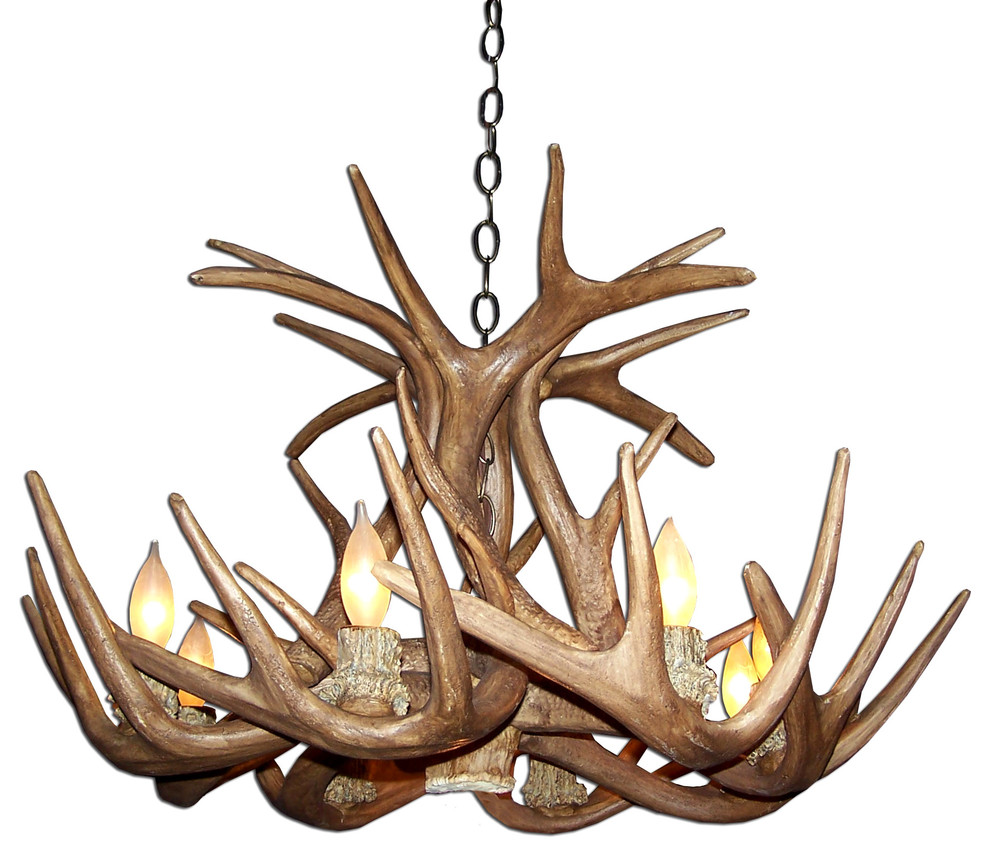 Reproduction Antler Whitetail Chandelier, Medium Rustic Chandeliers