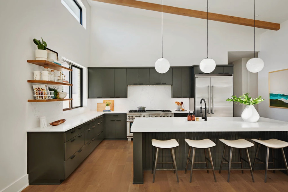 Minimalist kitchen photo in Austin