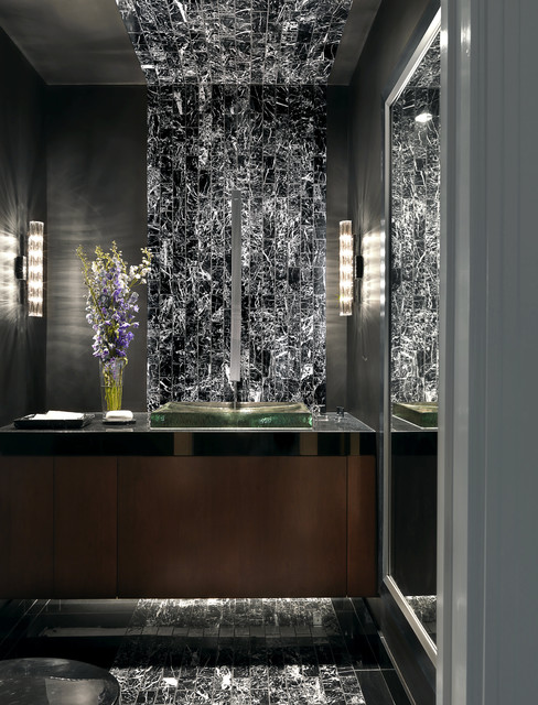 Luxury Condominium Contemporary Powder Room St Louis