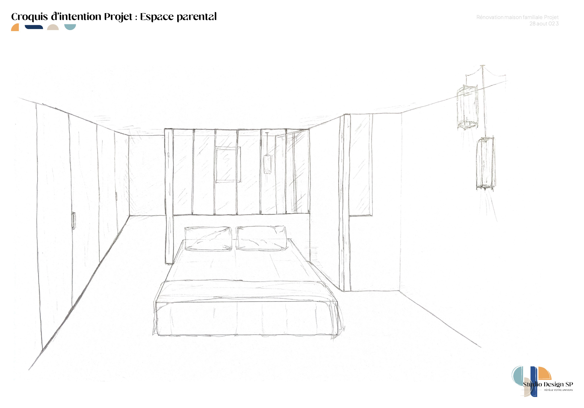 Design d'espace organisation de l'ensemble du RDC et étage pour une rénovation