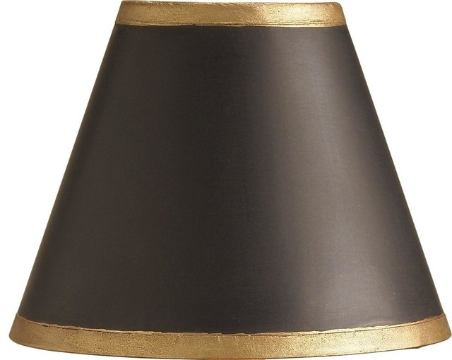 Black and Gold Trim Paper Shade Transitional Lamp Shades by