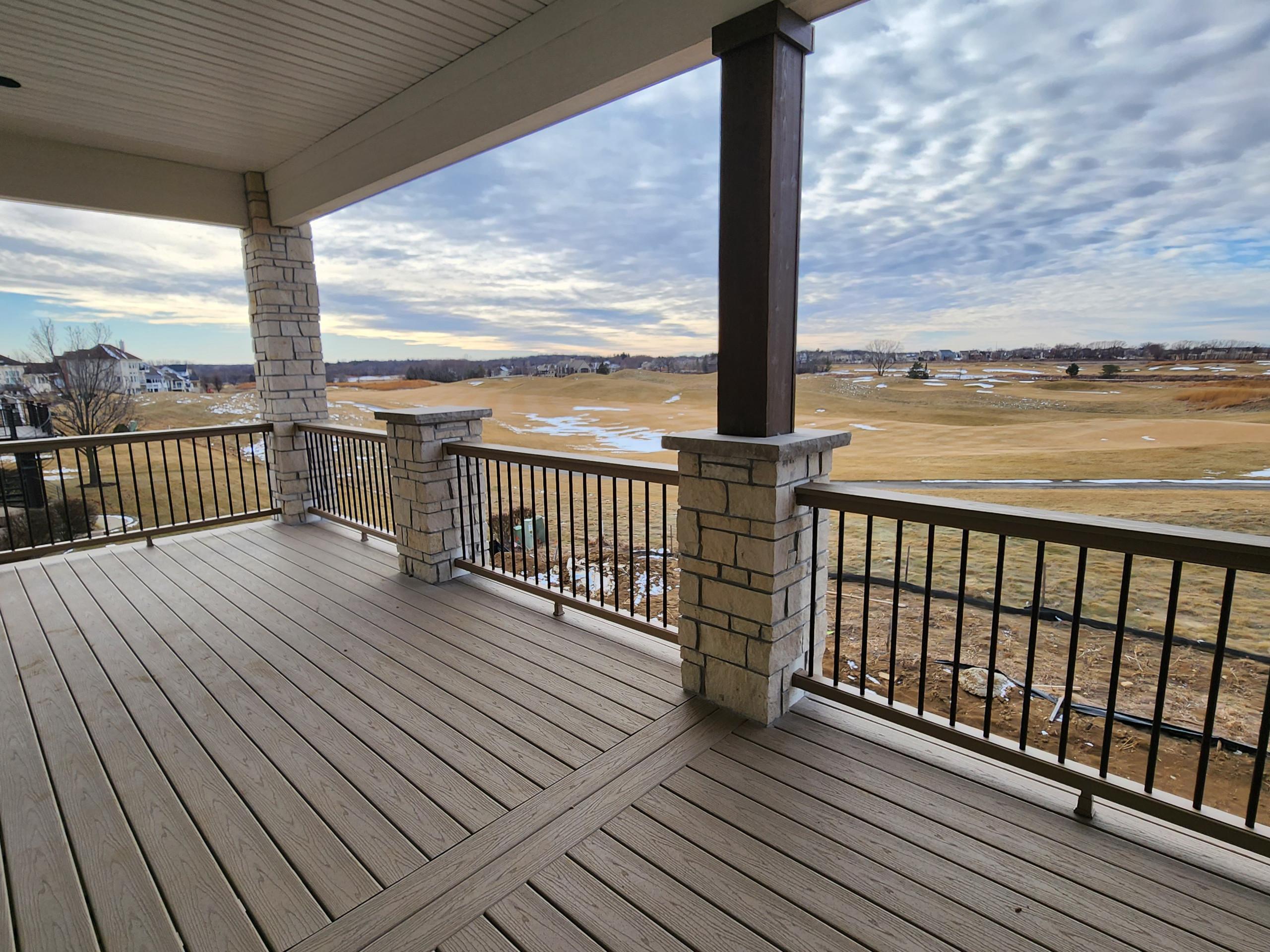 Deck overlooking golf course