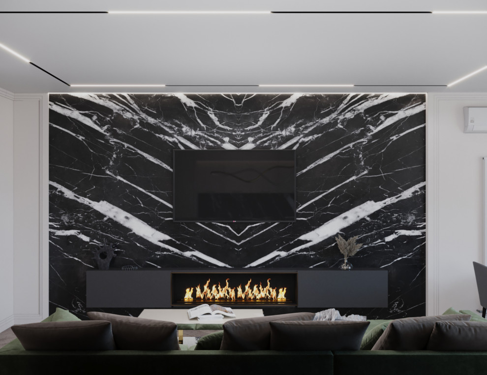 Кухня-гостиная+санузел в стиле Неоклассика