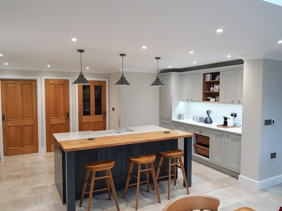 Medium sized kitchen in Hertfordshire.