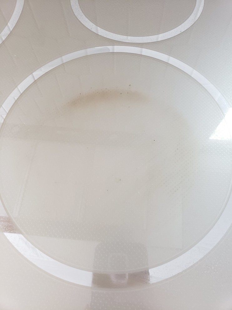 GE Monogram Induction Cooktop glass discolored?!