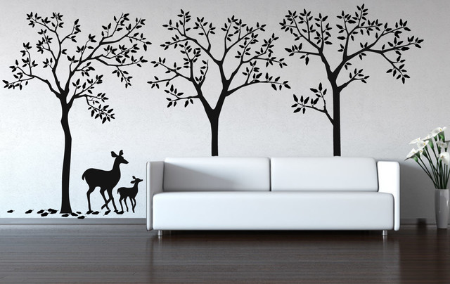 forest theme decal - contemporary - wall decals -cherry walls