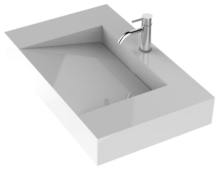 Badeloft Stone Resin WallMounted Sink Modern Bathroom Sinks by