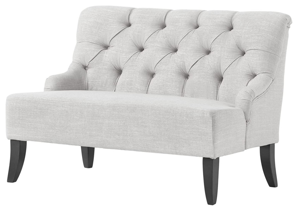 Unique Loveseat Settee, Elegant Design With Tufted Curved Back