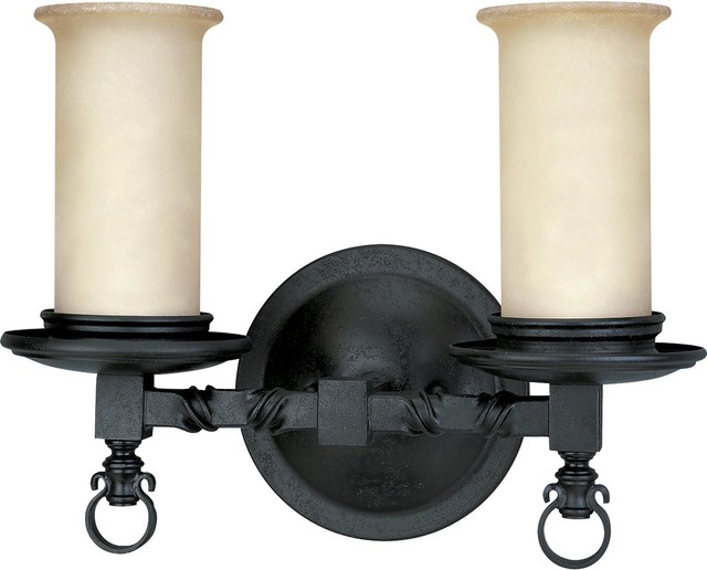 Luxury Tuscan Bathroom Vanity Light Bunbury Series Black Iron