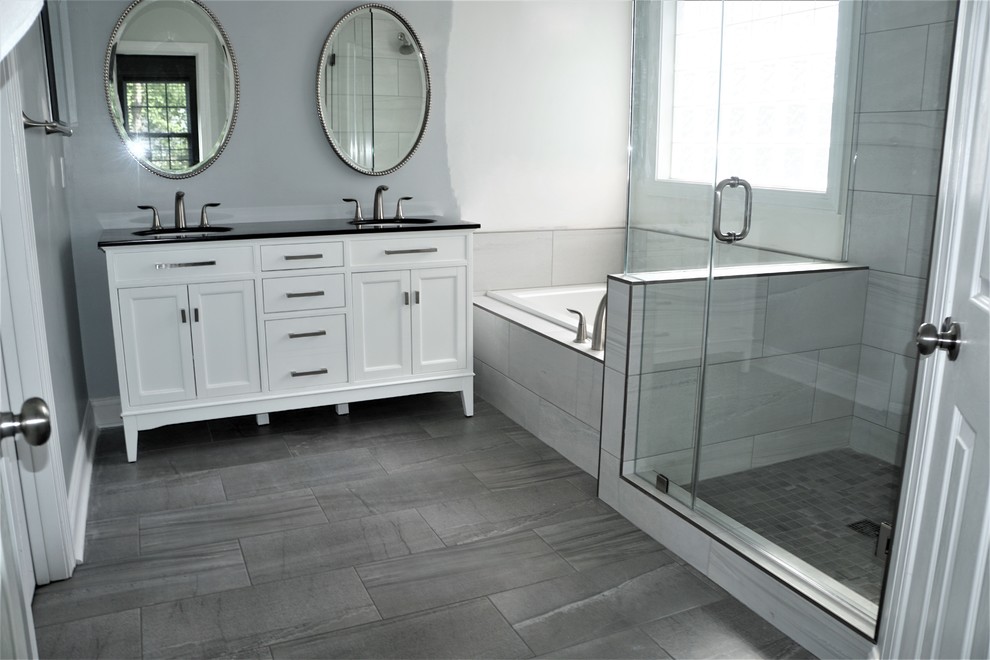  Tile  Transitional Bathroom  Charlotte  by J Wood 