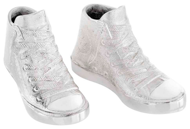 high top silver sneakers